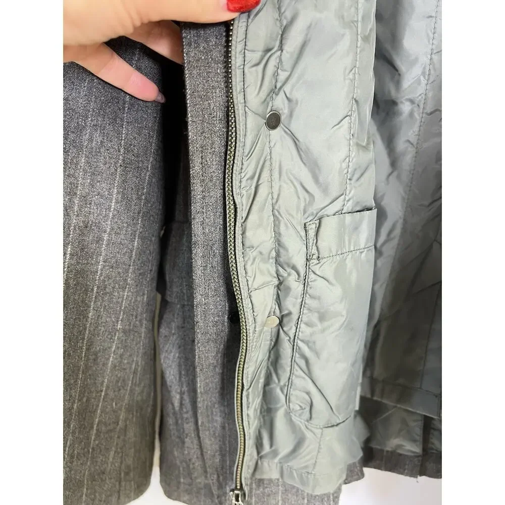 Banana Republic Wool Blazer & Removable Insulated Lining Mens L‎ Gray Pinstripe